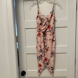 VENUS Asymmetrical Floral Pink Dress